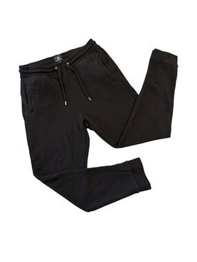 H&M Black Jogger Sweatpants Regular Fit Drawstring Size M